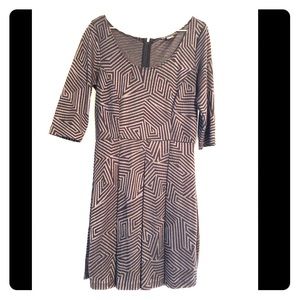 3/4 Sleeve skater dress with slip